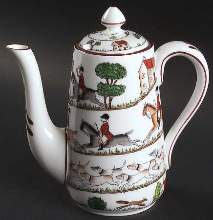 Hunting Scene Mini Coffee Pot & Lid