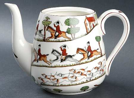 Hunting Scene Teapot No Lid