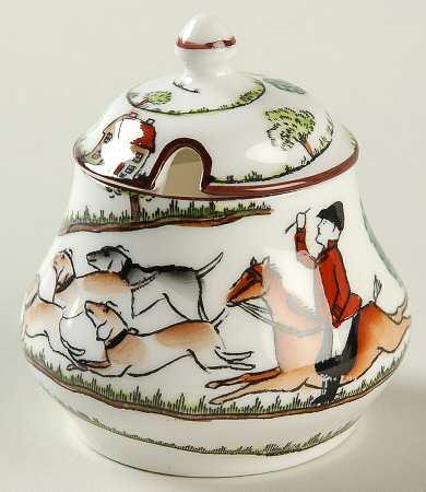 Hunting Scene Mustard Jar & Lid
