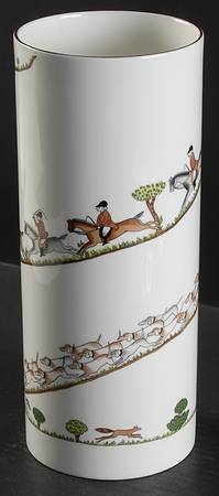 Hunting Scene 10" Vase