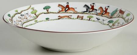 Hunting Scene 10" Large Salad Serving Bowl