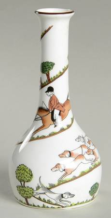 Hunting Scene 5" Bud Vase