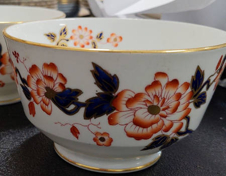 Imari Coral Cranberry Bowl