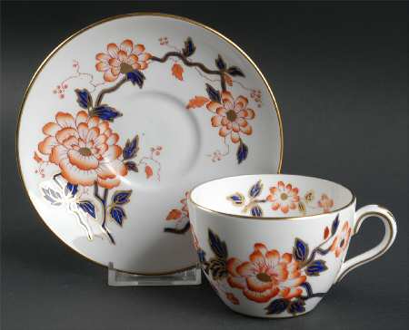 Imari Coral Flat Cup & Saucer Set