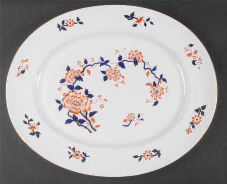 Imari Coral 15" Oval Serving Platter