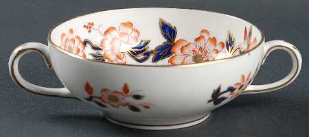 Imari Coral Flat Cream Soup Bowl
