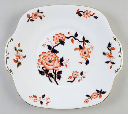 Imari Coral Square Handled Cake Plate