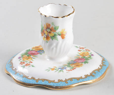 Lyric Tunis Blue (Embossed Line Rim) Single Light Candlestick