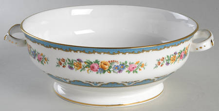 Lyric Tunis Blue (Embossed Line Rim) Round Vegetable No Lid