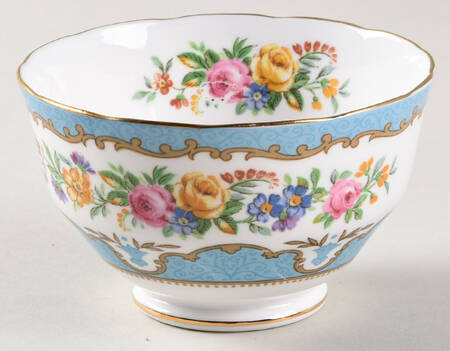 Lyric Tunis Blue (Embossed Line Rim) Mini Open Sugar Bowl