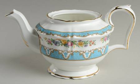 Lyric Tunis Blue (Embossed Line Rim) Teapot No Lid