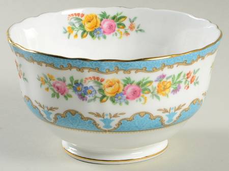 Lyric Tunis Blue (Embossed Line Rim) Cranberry Bowl