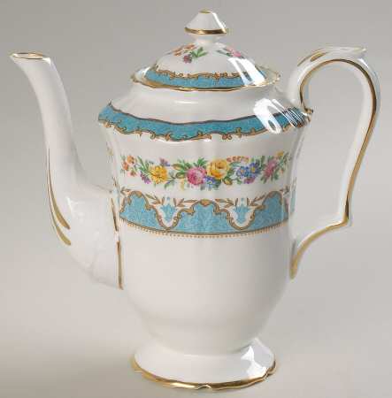 Lyric Tunis Blue (Embossed Line Rim) Mini Coffee Pot & Lid