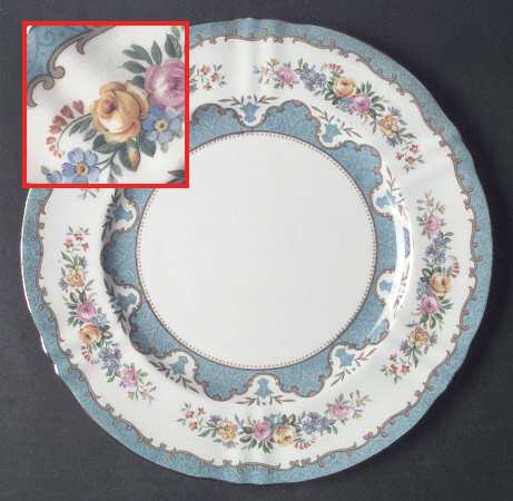 Lyric Tunis Blue (Embossed Line Rim) Dinner Plate