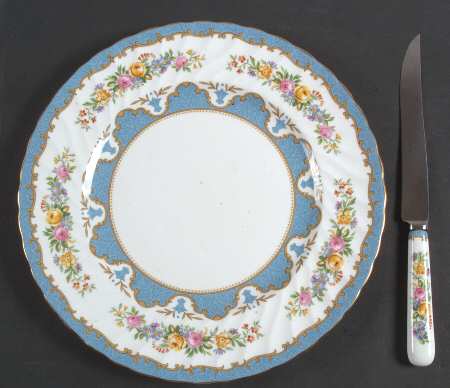 Lyric Tunis Blue (Embossed Line Rim) Cake Plate and Server (Boxed Set)