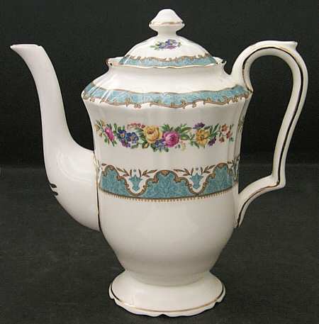 Lyric Tunis Blue (Embossed Line Rim) Coffee Pot & Lid