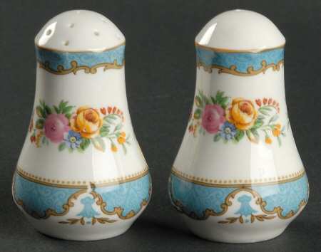 Lyric Tunis Blue (Embossed Line Rim) Salt & Pepper Set