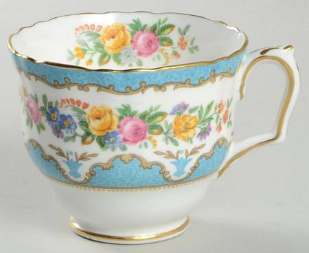 Lyric Tunis Blue (Embossed Line Rim) Footed Cup