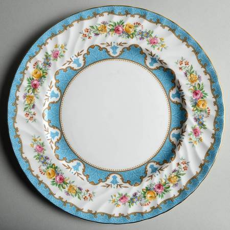 Lyric Tunis Blue (Embossed Line Rim) Cake Plate