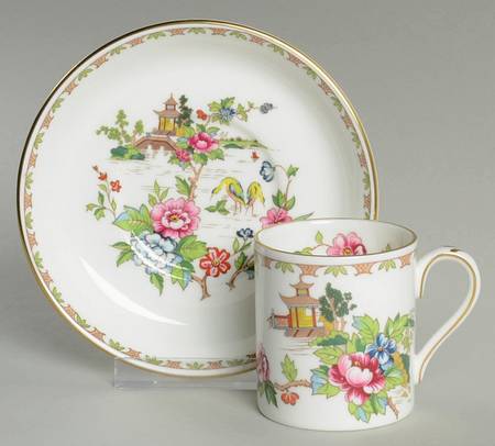 Pagoda Flat Demitasse Cup & Saucer Set