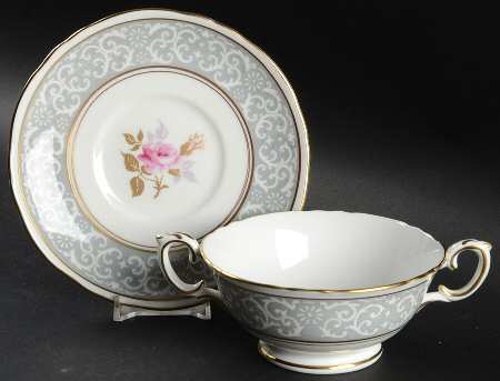 Park Lane Footed Cream Soup Bowl & Saucer Set