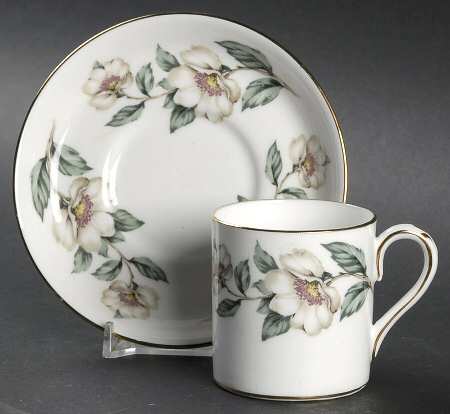 Pear Blossom Flat Demitasse Cup & Saucer Set