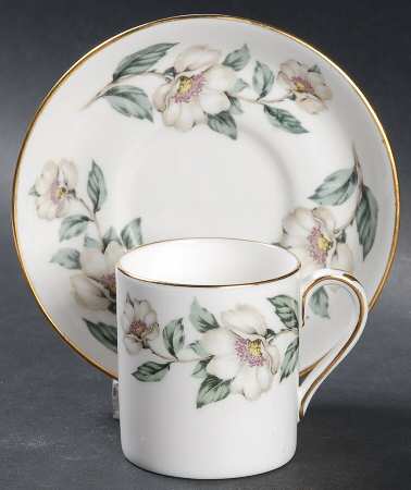 Pear Blossom Flat Demitasse Cup & Saucer Set