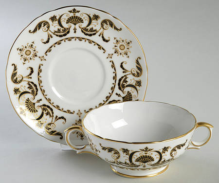 Regent Square Footed Cream Soup Bowl & Saucer Set