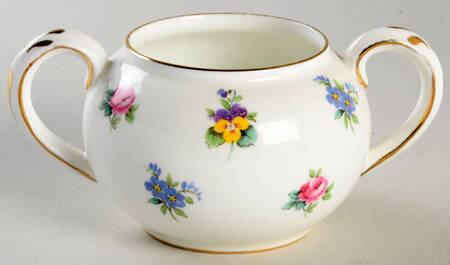 Rose Pansy Sugar Bowl No Lid