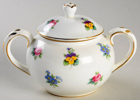 Rose Pansy Sugar Bowl & Lid