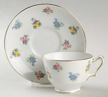 Rose Pansy Footed Cup & Saucer Set