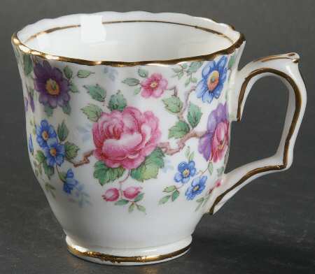 Springtime (Scalloped, Embossed) Footed Demitasse Cup