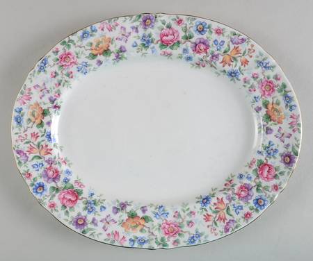 Springtime (Scalloped, Embossed) 11" Oval Serving Platter