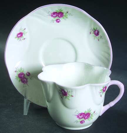 Sweetheart Rose Flat Cup & Saucer Set