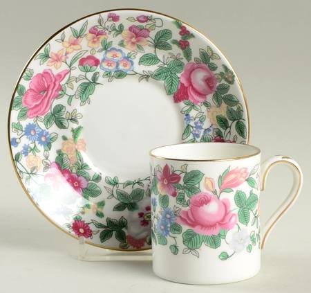Thousand Flowers Flat Demitasse Cup & Saucer Set