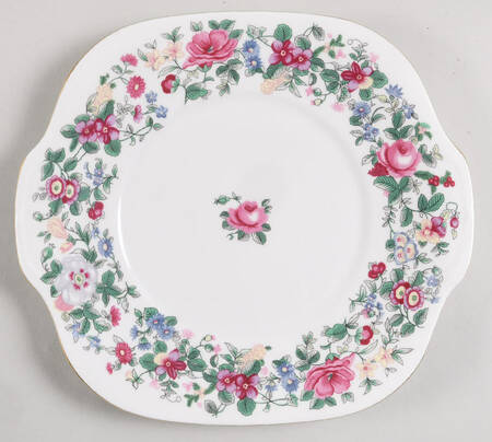 Thousand Flowers Square Handled Cake Plate