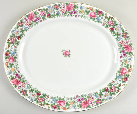 Thousand Flowers 17" Oval Serving Platter
