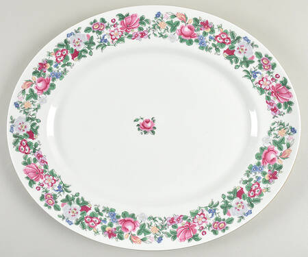 Thousand Flowers 15" Oval Serving Platter
