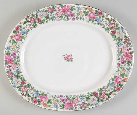 Thousand Flowers 15" Oval Serving Platter