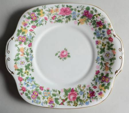 Thousand Flowers Square Handled Cake Plate