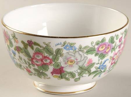 Thousand Flowers Cranberry Bowl