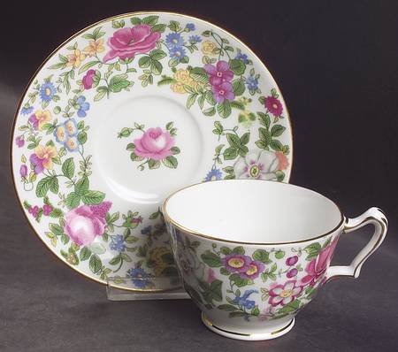 Thousand Flowers Footed Cup & Saucer Set