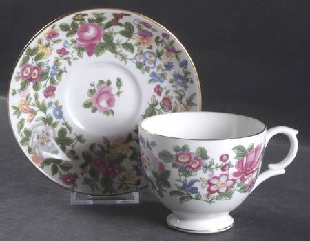 Thousand Flowers Footed Cup & Saucer Set