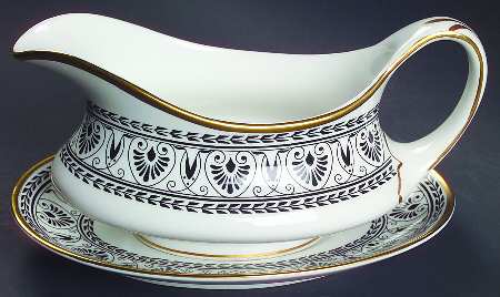 Victoria Black Gravy Boat & Underplate