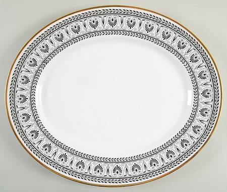 Victoria Black 15" Oval Serving Platter