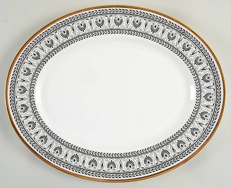 Victoria Black 13" Oval Serving Platter
