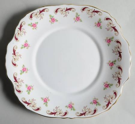 Wentworth Maroon Handled Cake Plate