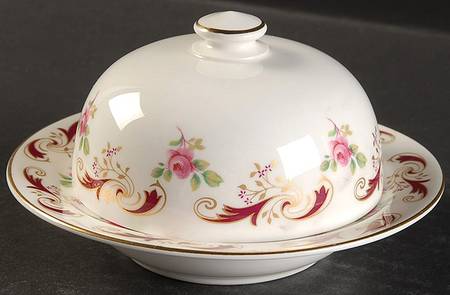 Wentworth Maroon Round Covered Butter