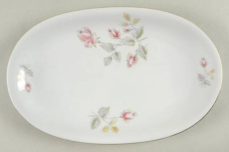 Wedding Roses (Gold Trim) 12" Oval Serving Platter by Crown Royal