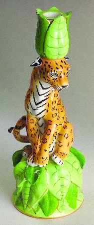 Jaguar Jungle Figural Candlestick by Lynn Chase